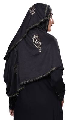 Black Color Hosiery Cotton Women'S Headscarf 4