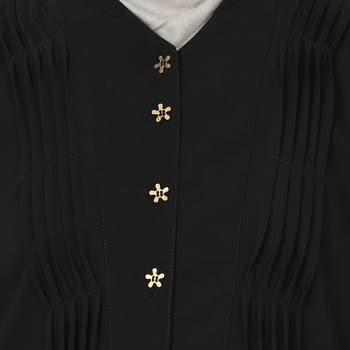 Black plain polyester stitched islamic abaya 7