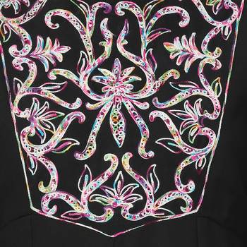 Black plain polyester stitched islamic abaya 6