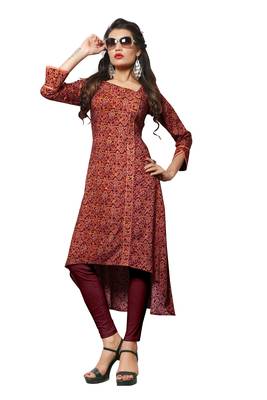 Blue printed rayon party-wear-kurtis 1