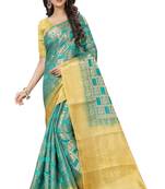 Light blue woven banarasi saree with blouse
