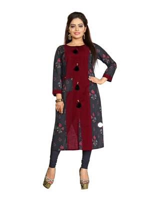 Multicolor Printed  Cotton Kurtis 1