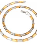 mens stainless steel gold plated classic rope chain