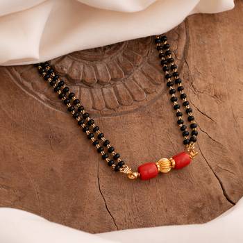Black beads daremani SHORT 18" double line one gram gold 1