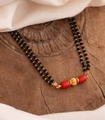 Black beads daremani SHORT 18" double line one gram gold