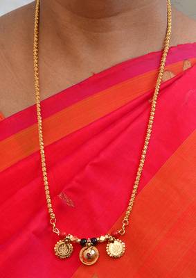 Golden mangalsutra MEDIUM length one gram gold south indian 1