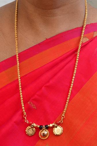 Golden mangalsutra MEDIUM length one gram gold south indian