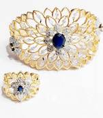 Gold Plated Heavy American diamond Bracelet & Ring Combo for Women