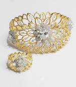 Gold Plated Heavy American diamond Bracelet & Ring Combo for Women