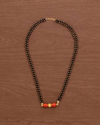 Black beads daremani SHORT 18" double line one gram gold 2