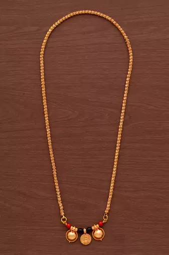   mangalsutra medium length 24 inches one gram gold