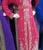 Pink Georgette Embroidered Stitched Islamic Kaftan