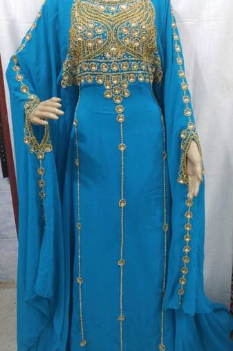 Phirozy Georgette Embroidered Stitched Islamic Kaftan