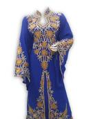 Royal Blue Georgette Embroidered Stitched Islamic Kaftan