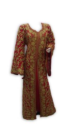 Maroon Georgette Embroidered Stitched Islamic Kaftan 1