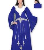Royal Blue Georgette Embroidered Stitched Islamic Kaftan