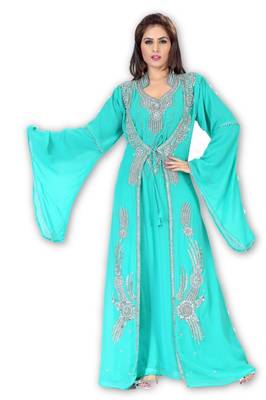 Phirozy Georgette Embroidered Stitched Islamic Kaftan 1