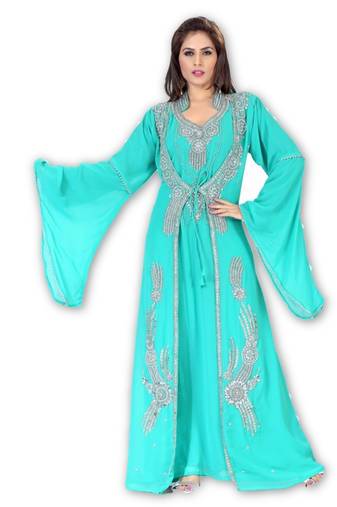 Phirozy Georgette Embroidered Stitched Islamic Kaftan