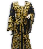 Black Georgette Embroidered Stitched Islamic Kaftan
