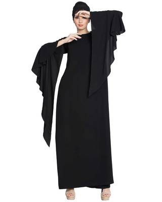 Black Plain kashibo Islamic Abaya 1