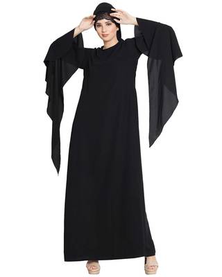 Black Plain kashibo Islamic Abaya 3