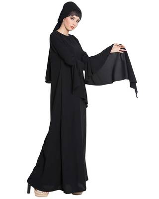 Black Plain kashibo Islamic Abaya 4