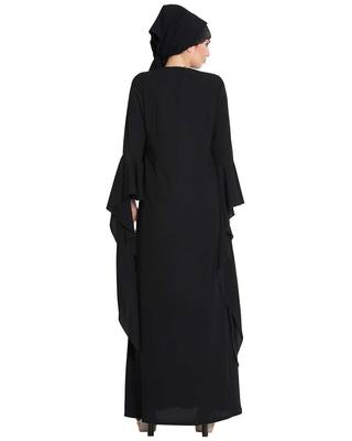 Black Plain kashibo Islamic Abaya 5