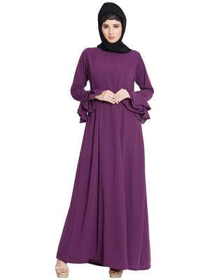 Purple Plain Nida Islamic Abaya 1