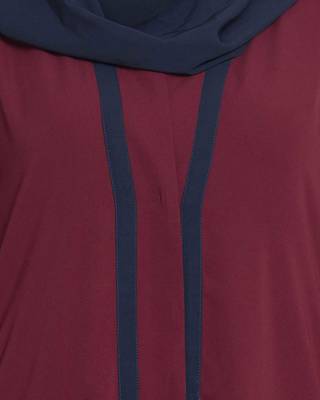 Maroon Plain kashibo Islamic Abaya 5