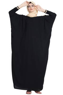 Black Plain Nida Islamic Abaya 2