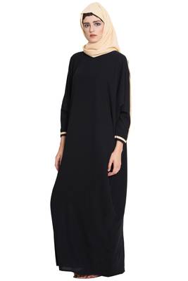 Black Plain Nida Islamic Abaya 3
