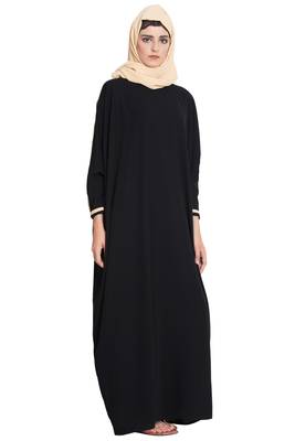 Black Plain Nida Islamic Abaya 4