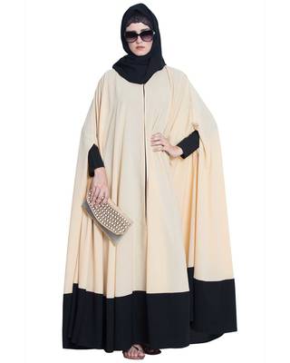 Beige Plain Nida Islamic Abaya 1