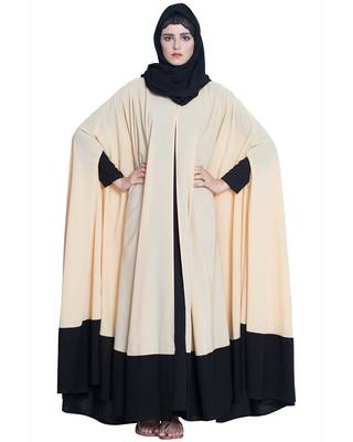 Beige Plain Nida Islamic Abaya 2