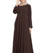 Coffee Brown Plain kashibo Islamic Abaya