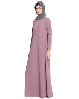 Pink Plain kashibo Islamic Abaya 2