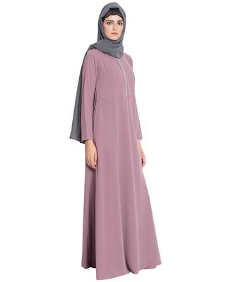 Pink Plain kashibo Islamic Abaya 3