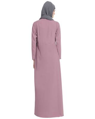 Pink Plain kashibo Islamic Abaya 4