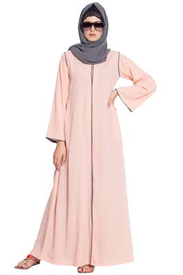 Pink Plain Nida Islamic Abaya 1