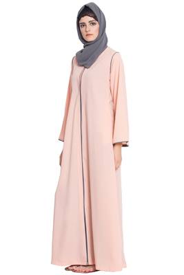 Pink Plain Nida Islamic Abaya 2