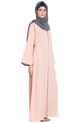 Pink Plain Nida Islamic Abaya 3