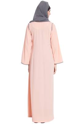 Pink Plain Nida Islamic Abaya 4