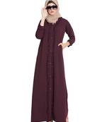 Maroon Plain kashibo Islamic Abaya