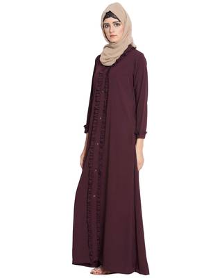 Maroon Plain kashibo Islamic Abaya 2