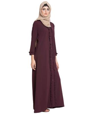 Maroon Plain kashibo Islamic Abaya 3