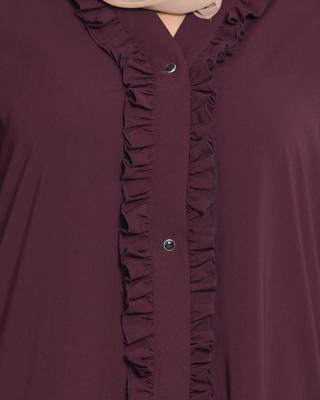 Maroon Plain kashibo Islamic Abaya 5