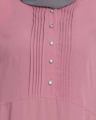 Pink Plain kashibo Islamic Abaya 5