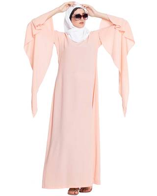 Pink Plain Nida Islamic Abaya 1