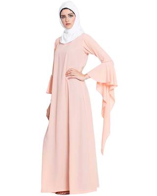 Pink Plain Nida Islamic Abaya 3