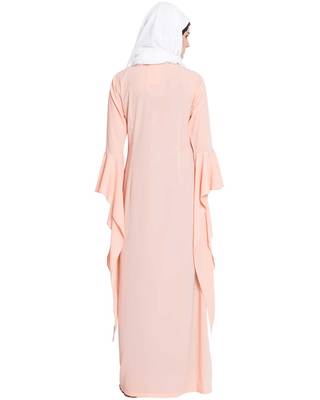 Pink Plain Nida Islamic Abaya 4